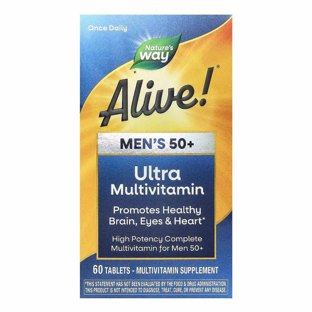 Nature's Way Alive! Once Daily Men's 50+ Ultra - 60 Tablets- 12 Pack