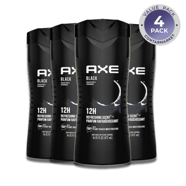 Axe Body Wash Black Frozen Pear & Cedarwood Scent - 16 fl oz- 4 Pack