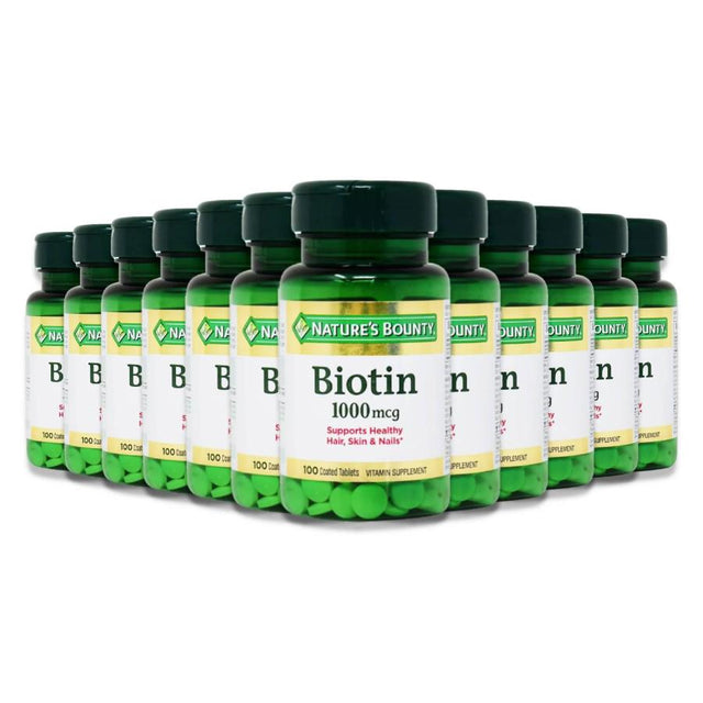 Nature's Bounty Biotin , 1000 mcg, 100 Tablets - 12 Pack