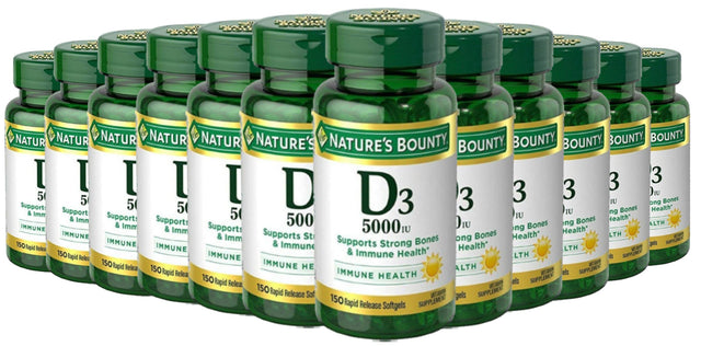 Nature's Bounty Vitamin D3  5000 IU, 150 softgels - 12 Pack