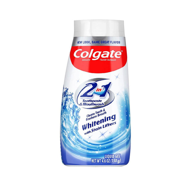 Colgate 2 in 1 Whitening W/ Stain Lifters Toothpaste Gel & Mouthwash 4.6 Oz  - 12 pack