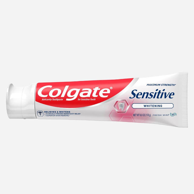 Colgate - Sensitive Toothpaste Maximum Strength with Whitening, Fresh Mint Gel - 6 Oz - 24 Pack