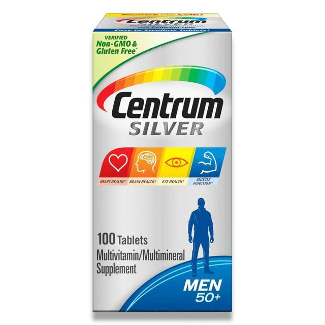 Centrum Silver Men 50+ Multivitamin - 100 Tablets - 12 Pack Contarmarket