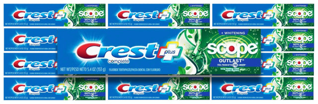 Crest Complete Whitening Scope Outlast Toothpaste, Mint - 5.4 oz - 12 Pack Contarmarket