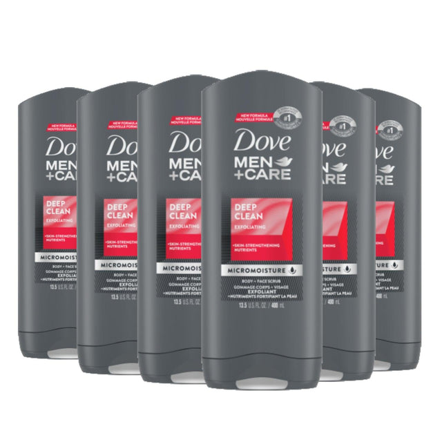 Dove Men +Care Body Wash Deep Clean  13.5 oz/ 400 ml- 6 Pack