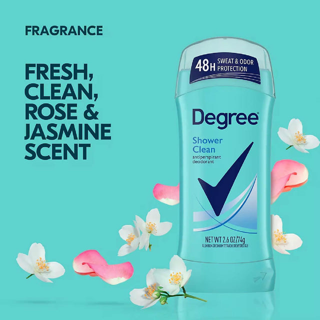 Degree Women Deodorant Invisible Solid, Shower Clean - 2.6 Oz - 12 Pack