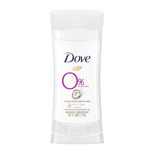 Dove Beauty 0% Aluminum Coconut & Pink Jasmine Deodorant Stick - 2.6oz - 12 Pack