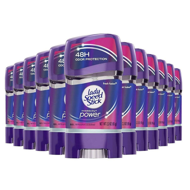 Lady Speed Stick Invisible Dry Antiperspirant & Deodorant,  Fresh Fusion  - 2.3 oz - 12 Pack