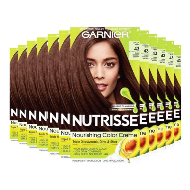 Garnier Nutrisse Nourishing Color Creme -  Dark Golden Brown (Cocoa Bean 43) - 12 Pack