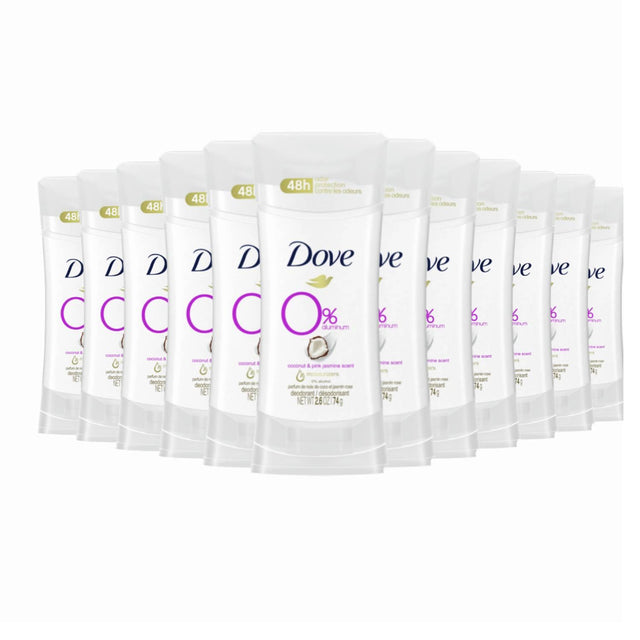 Dove Beauty 0% Aluminum Coconut & Pink Jasmine Deodorant Stick - 2.6oz - 12 Pack