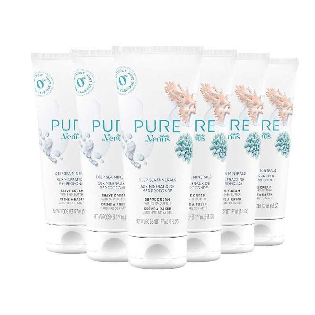 PURE by Gillette - Venus Shaving Cream Deep Sea Minerals - 6 Oz - 6 Pack