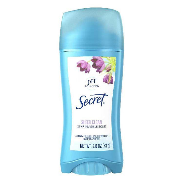 Secret Sheer Clean Invisible Solid Antiperspirant & Deodorant - 2.6oz   12 Pack