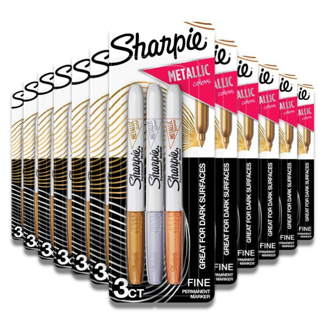 Sharpie Metallic Permanent Markers - Gold, Silver, Bronze - 3 ct - 12 Pack Contarmarket