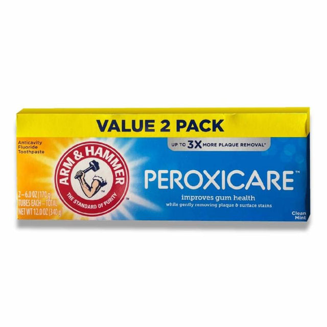 A&H Peroxicare Toothpaste Clean Mint Fluoride Twin Pack 6 Oz - 6 Pack Contarmarket