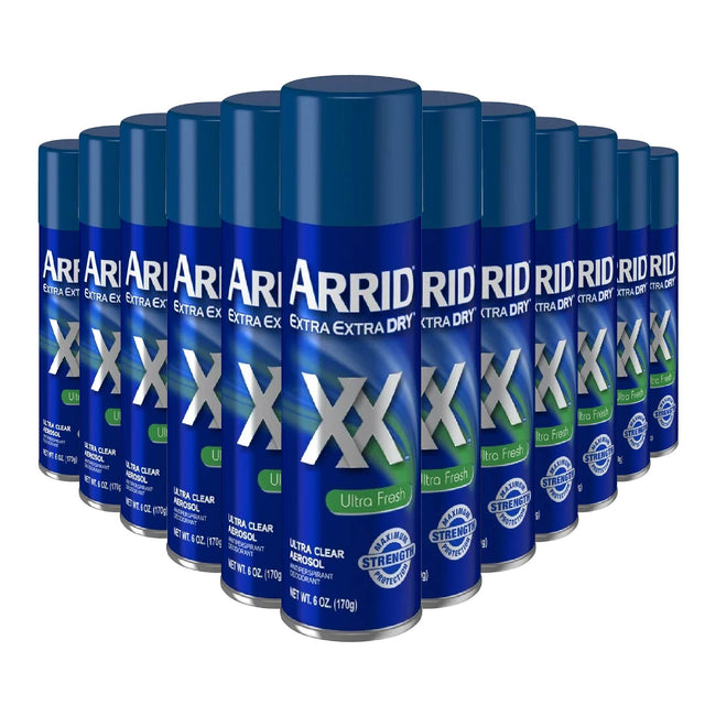 ARRID XX Ultra Clear Anti-Perspirant Deodorant Spray, Ultra Fresh 6 oz - 12 Pack