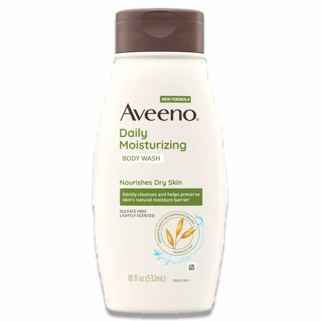 Aveeno - Daily Moisturizing Nourishes Dry Skin Body Wash  - 18 Oz - 12 Pack