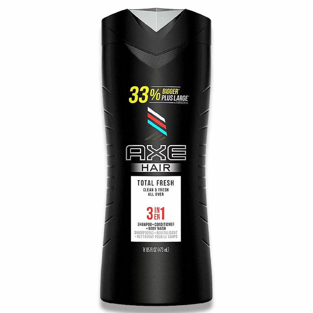 Axe 3 in 1 Total Fresh Shampoo + Conditioner + Body Wash 16 Oz 4 Pack Contarmarket