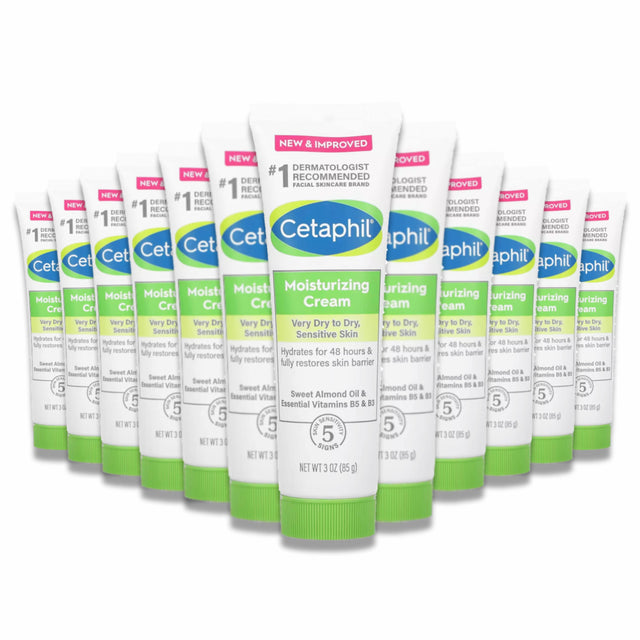 Cetaphil -  Moisturizing Cream For Dry Sensitive Skin - 3 Oz - 12 Pack