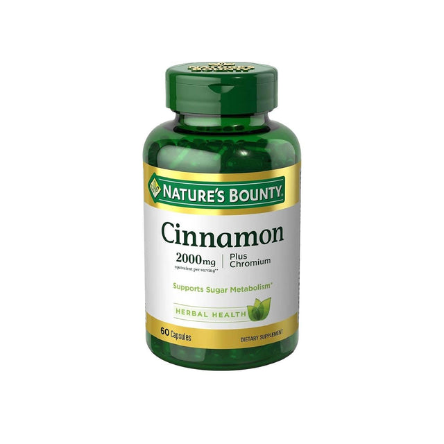 Nature's Bounty, Cinnamon Plus Chromium, 2000 mg, 60 Capsules- 12 Pack