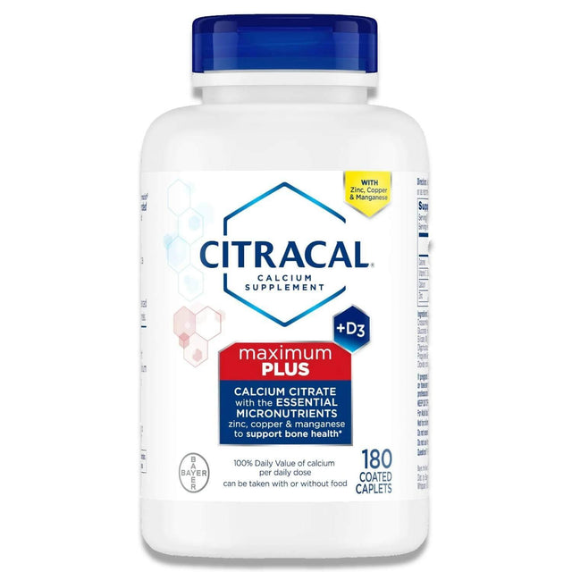 Citrical - Max Plus Calcium Citrate With Vitamin D3 Capsules, Bone Health 180 Ct - 24 Pack