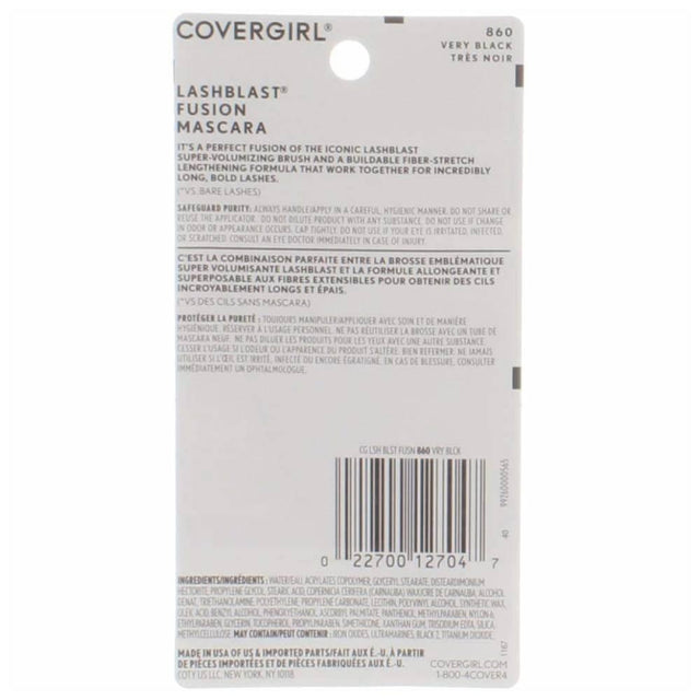 Covergirl LashBlast Fusion Mascara Very Black 860 0.44 Oz 24 Pack Contarmarket