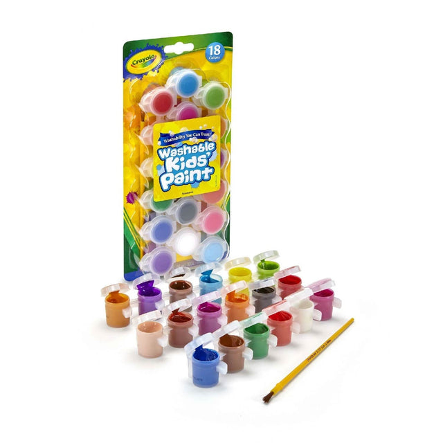 Crayola  Washable Paint Set, Kid Paint  18 colors, 18ct - 6 pack