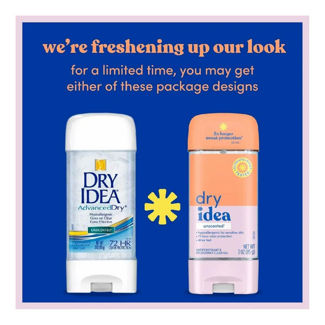 Dry Idea Antiperspirant & Deodorant Unscented Hypo-Allergenic 3 oz- 12 Pack