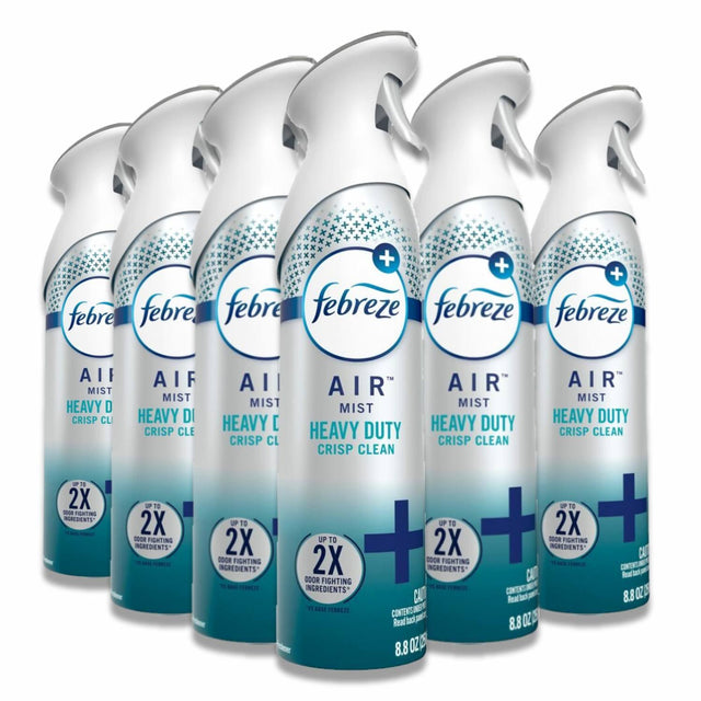 Febreze - Air Freshener Heavy Duty Crisp Clean - 8.8 Oz - 6 Pack