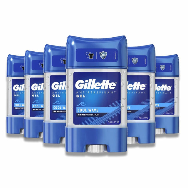 Gillette - Antiperspirant Gel, Cool Wave 70 ml/ 2.36 fl oz - 6 Pack