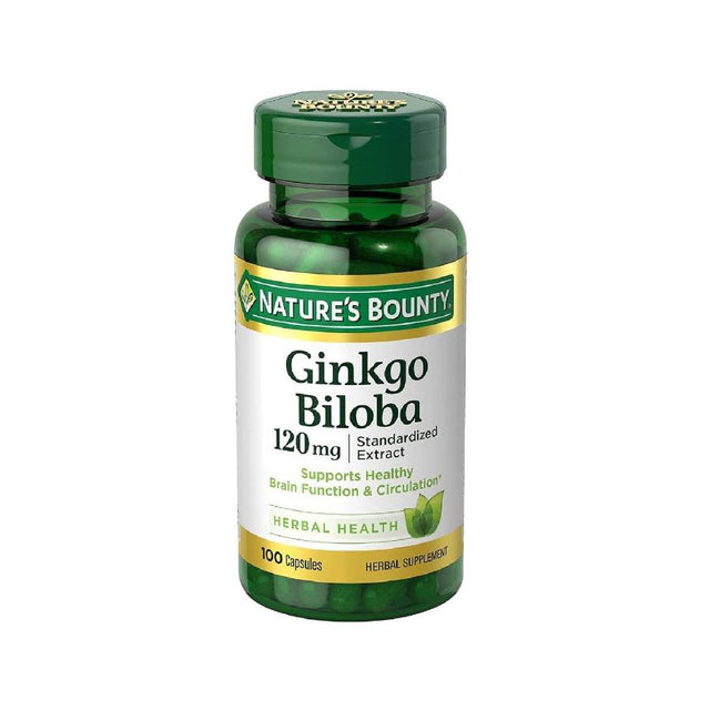 Nature's Bounty, Ginkgo Biloba, 120 mg, 100 Capsules -12 Pack