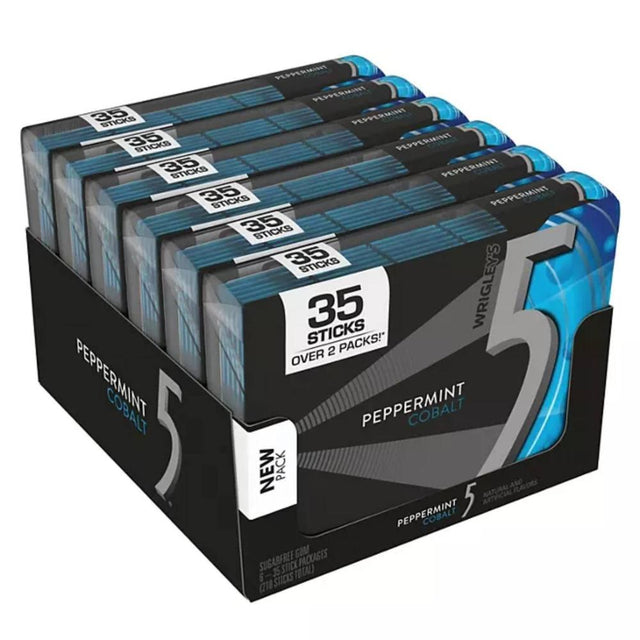 Wrigley's - 5 Peppermint Cobalt Gum - 35 pcs - 6 Packs