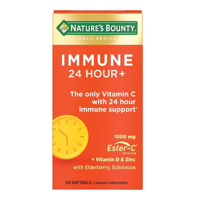 Nature's Bounty IMMUNE 24 HOUR + Immune Support 50-Softgels - 12 Pack