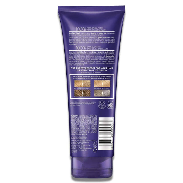 L'Oreal Ever Pure Anti-Brass Toning Purple Shampoo - 6.8 Oz - 6 Pack Contarmarket