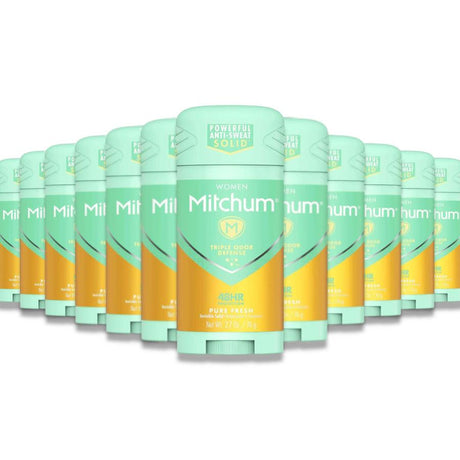 Mitchum Triple Odor Defense Deodorant Women's Solid Pure Fresh - 2.7 Oz - 24 Pack Contarmarket