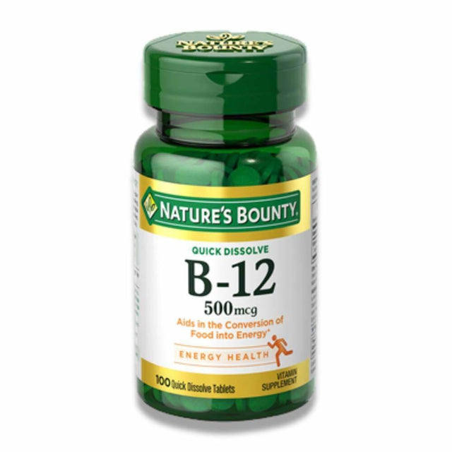 Nature's Bounty Vitamin B-12 500 mcg Microlozenges 100 Ct 24 Pack Contarmarket