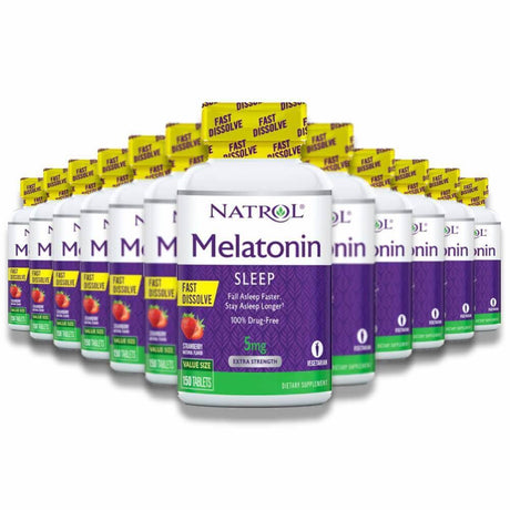 Natrol Melatonin Sleep Fast Dissolve Strawberry 5mg 150 Tablets 12 Pack Contarmarket