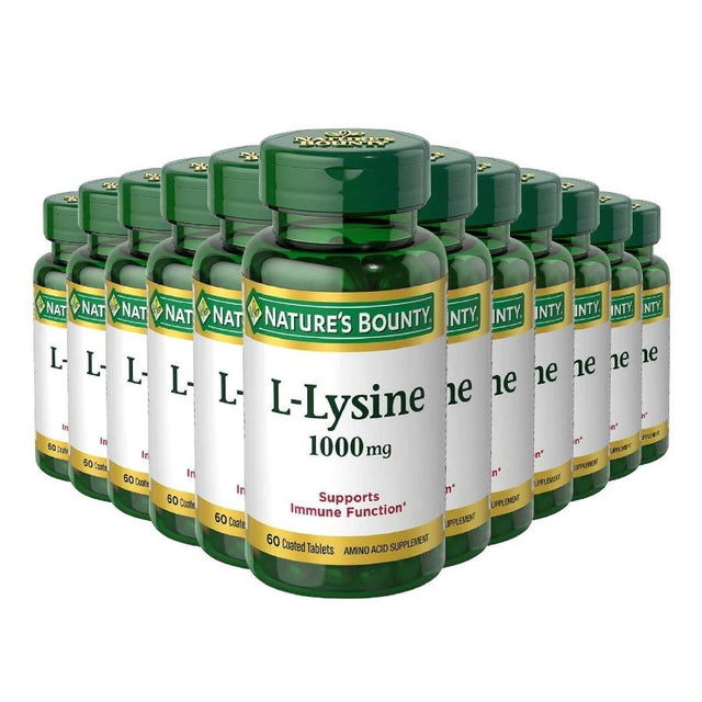 Nature's Bounty L-Lysine 1000 mg  - 12 Pack - 60 Tabs