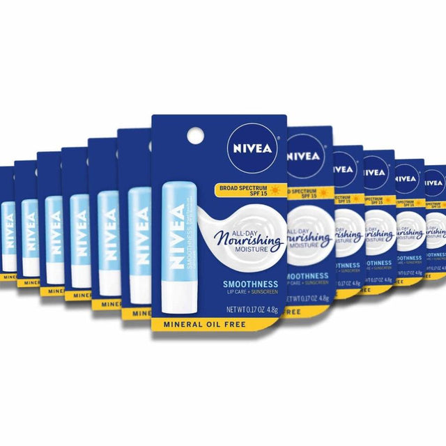 NIVEA - Smoothness Lip Care SPF 15 Carded - 0.17 Oz - 1 Ct - 48 Pack