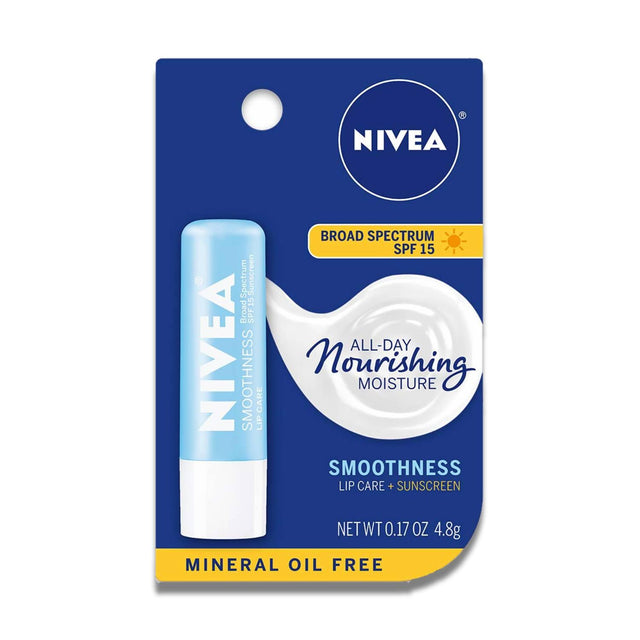 NIVEA - Smoothness Lip Care SPF 15 Carded - 0.17 Oz - 1 Ct - 48 Pack