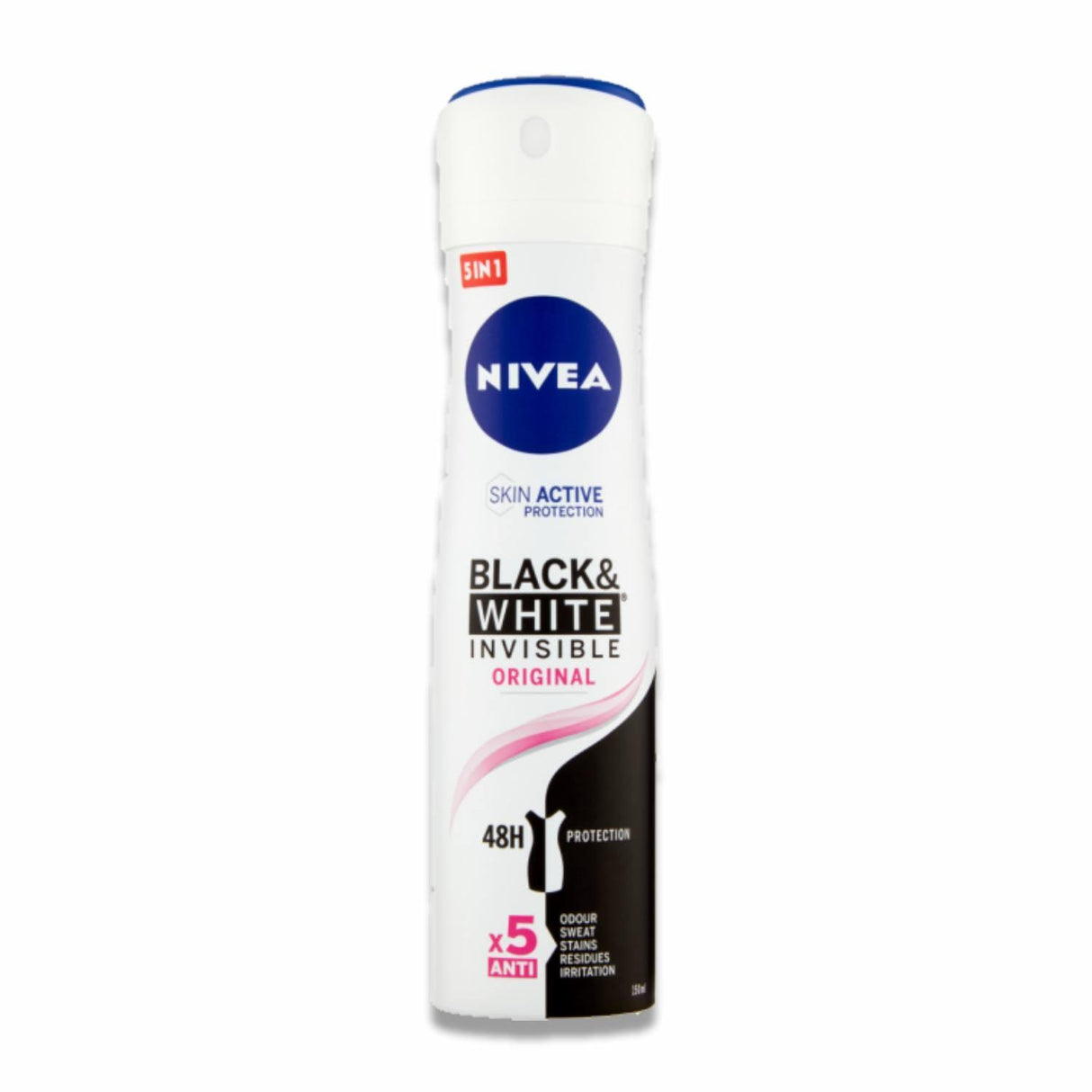 Nivea - Deodorant Spray Black & White Inivisible Original Anti-Perspirant- 150 ml - 6 Pack