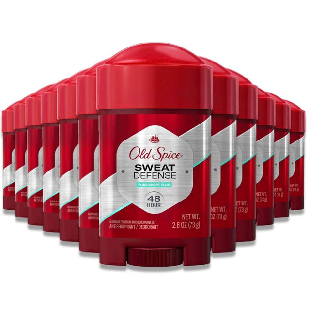 Old Spice Sweat Defense Antiperspirant Deodorant Soft Solid Pure Sport Plus 2.6 Oz 12 Pack Contarmarket