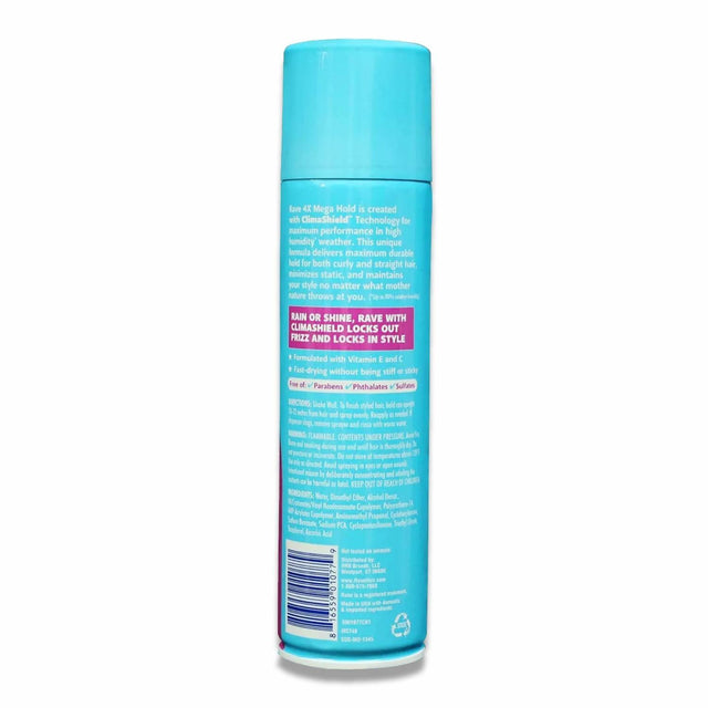 Rave - 4X Mega Unscented Hair Spray - 11 Oz - 12 Pack