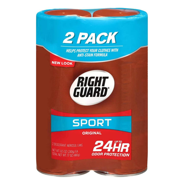 Right Guard Sport Original Deodorant Aerosol Spray, 8.5 fl oz Twin Pack-  (Total 6 ct) - 3 Pack