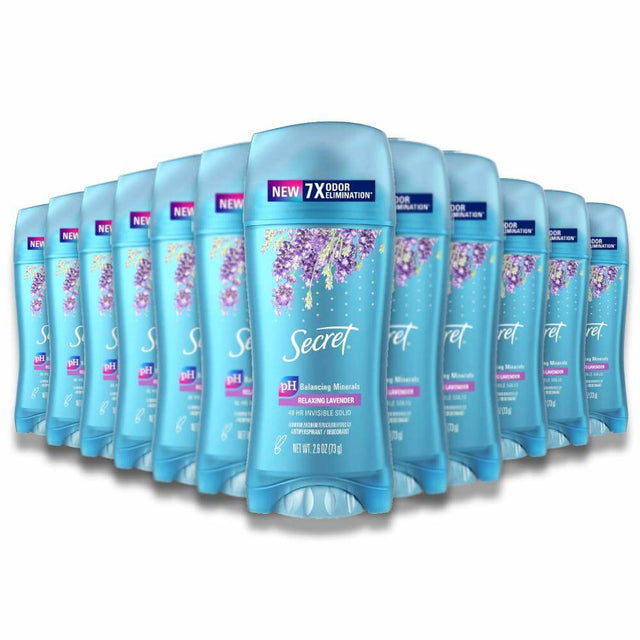 Secret Invisible Solid  Lavender  Antiperspirant & Deodorant 2.6 Oz - 12 Pack