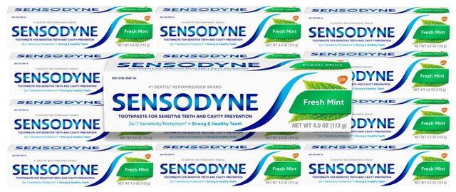 Sensodyne - Fresh Mint Cavity Prevention and Sensitivity Relief Toothpaste - 4 Oz - 12 Pack