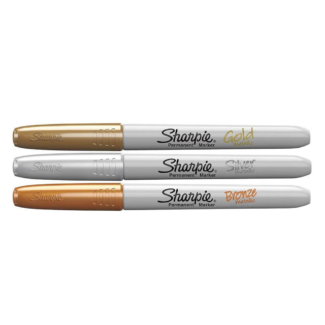 Sharpie - Metallic Permanent Markers Gold Silver and Bronze Bold Fine Point 3 ct - 36 Pack