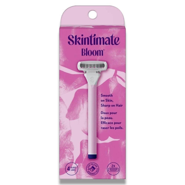 Skintimate Bloom Women's Razor Kit - 1 Razor Handle 2 Refills - 12 Pack Contarmarket