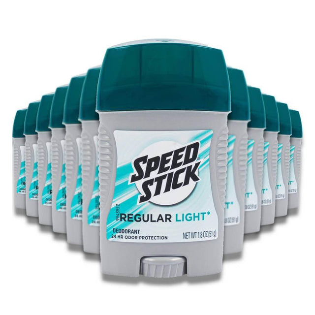 Speed Stick Regular Light Deodorant for Men  1.8 oz - 12 Pack