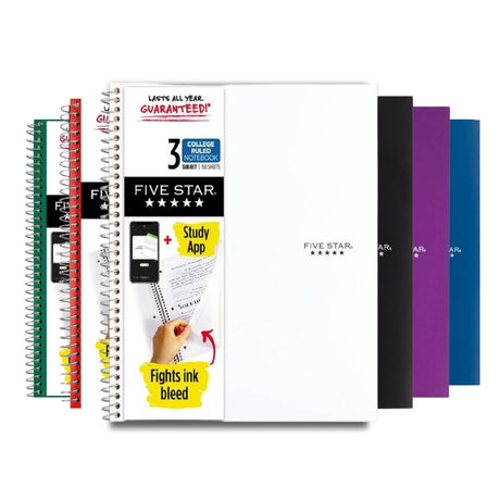 Mead Five Star Wirebound Notebook 3 Subject College Ruled 150 Sheets 6 Pack Contarmarket