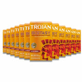 Trojan - Ultra Ribbed Ecstasy Lubricated Condoms - 10 Count -  12 Pack